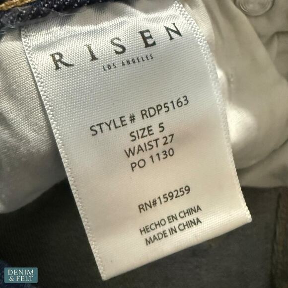Risen Los Angeles RDP5163 Distressed Boyfriend Jeans Dark Wash Size 5/27 NEW - Picture 9 of 10
